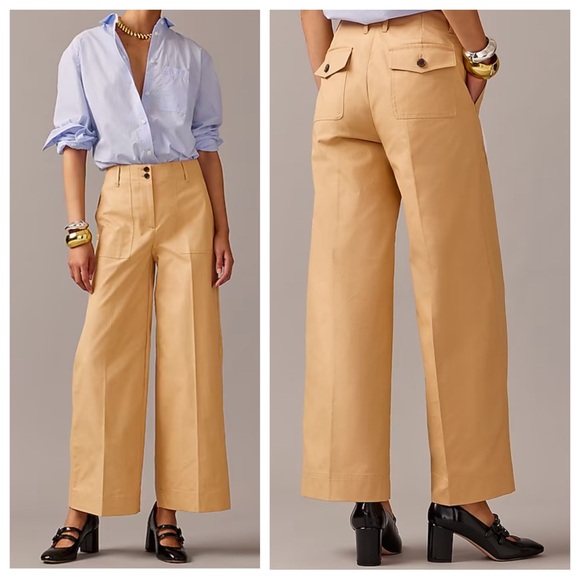 J. Crew Pants - J Crew Argonne Wide Leg Pant in Trench Canvas - Tan | 4 NWT